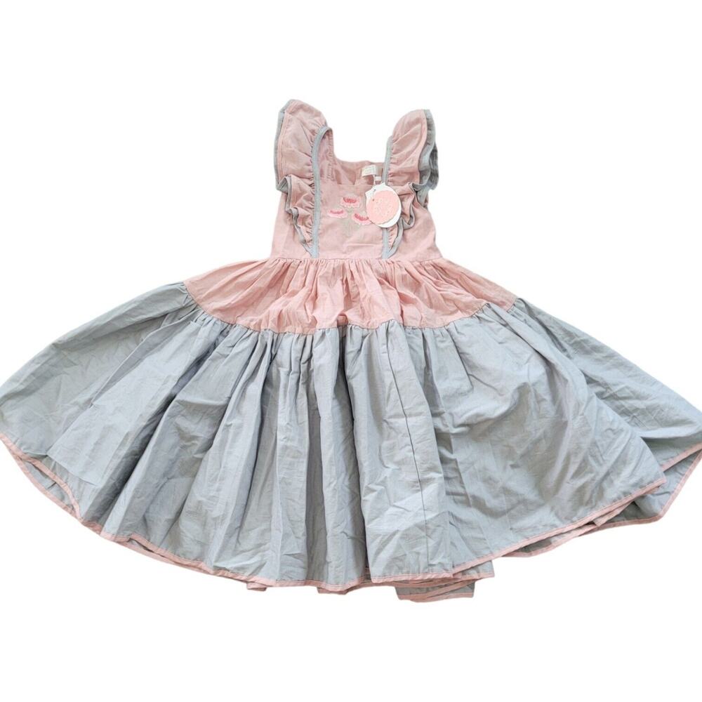Dollcake You Little Beauty Floral Embroidered Ruffle Twirl Dress SZ 10 RETIRED